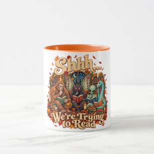 Caneca Shhh Estamos Tentando Ler Clube do Livro de Cripto