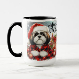 Caneca Shih Tzu Tudo o que eu quero é uma taça de café de