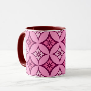 Caneca Shippo com motivo, rosa e Borgonha da flor