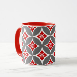 Caneca Shippo com motivo, vermelho, branco e cinzas da