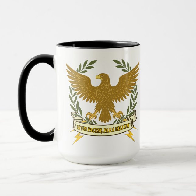Caneca Si Vis Pacem, Para Bellum.. Eagle and lightning  (Esquerda)