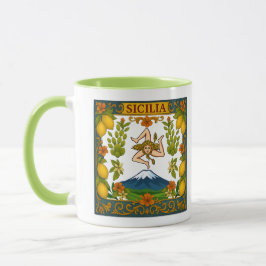Caneca Sicilia Mt.Etna Trinacria Design Mug