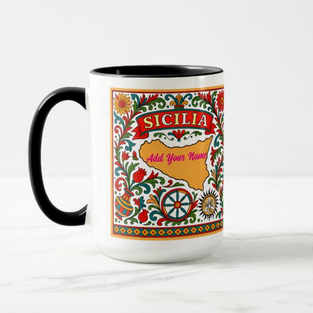 Caneca Sicilia Sicilian Design (customize with name) (Esquerda)