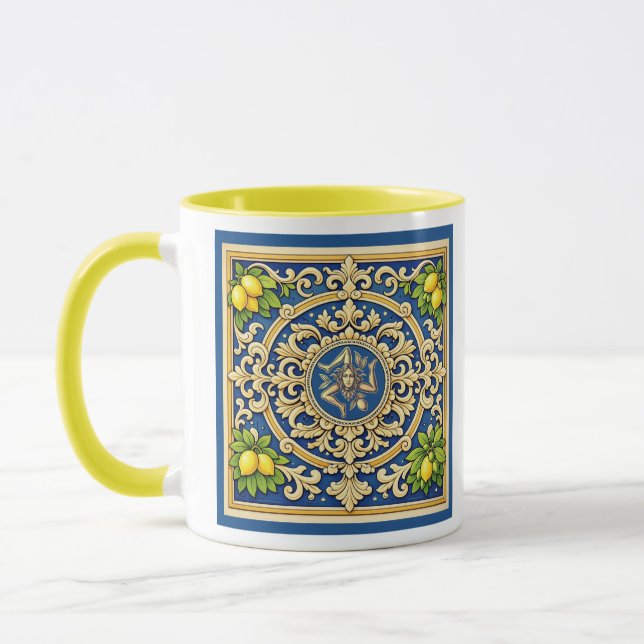 Caneca Sicilia Trinacria Sicilian design  (Esquerda)