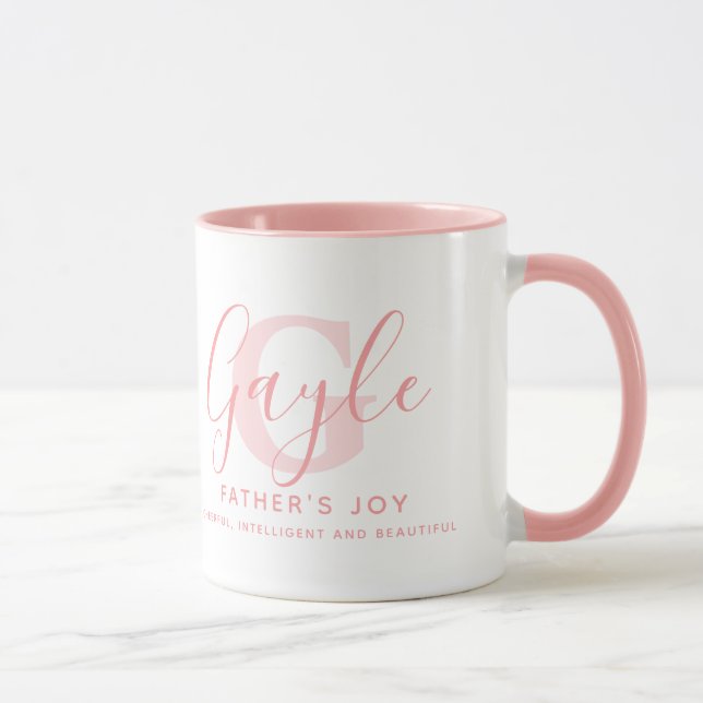 Caneca Significado do nome Gayle e monograma em texto ros (Direita)