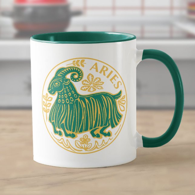 Caneca Signo de Áries do Zodíaco (Criador carregado)