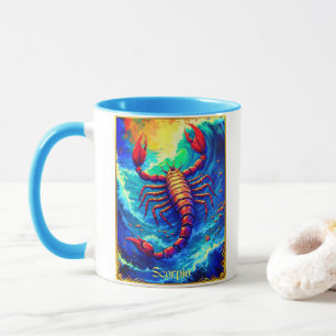 Caneca Signo do Zodíaco Escorpião Emergindo de Águas Prof