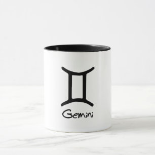 Caneca Signo Zodiacal de Gêmeos em Fundo Branco