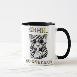 Caneca Silêncio Caprichoso Gatos Listrados de Zebra Piada