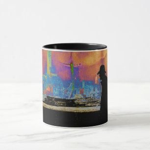 CANECA SILHOUETTE MAN ANDANDO PELA ARTE RUINS DESASTER
