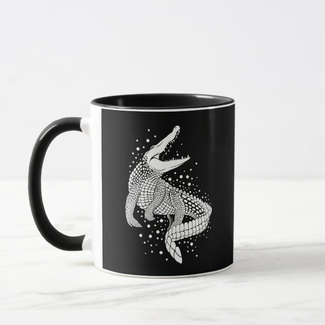 Caneca Silhueta branca animal - Crocodilo (Esquerda)