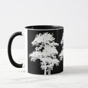 Caneca Silhueta branca negra minimalista