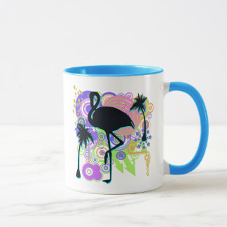 Caneca Silhueta cor-de-rosa do flamingo