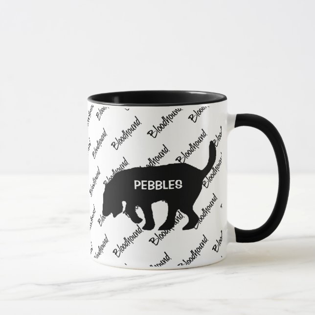 Caneca Silhueta de Cachorro de Sangue PERSONALIZADA (Direita)