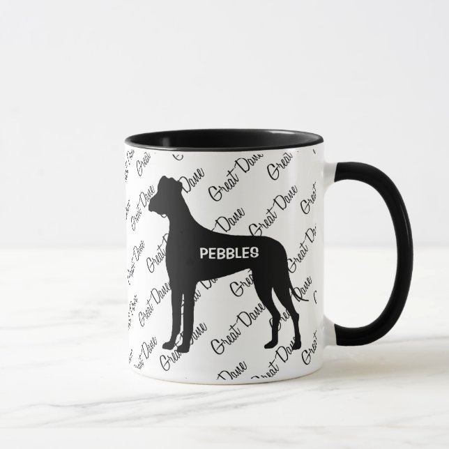 Caneca Silhueta de Cachorro Grande Cachorro PERSONALIZADA (Direita)