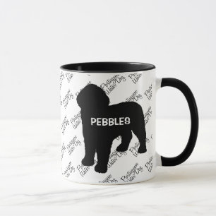Caneca Silhueta de Cães de Água em Português PERSONALIZAD