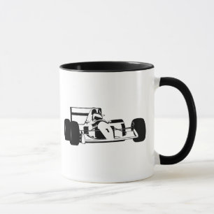 Caneca Silhueta de carro de corrida preto e branco