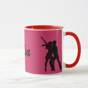 Caneca Silhueta de dançarinos da salsa