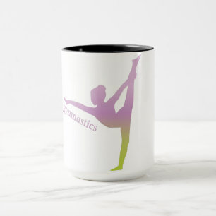 Caneca Silhueta de Na moda Girly Colorido da Gymnastics G