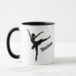 Caneca Silhueta de Pose Arabesca de Ballet