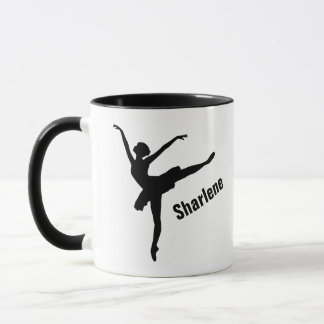 Caneca Silhueta de Pose Arabesca de Ballet