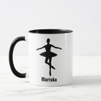 Caneca Silhueta de Pose de Piroueta de Ballet