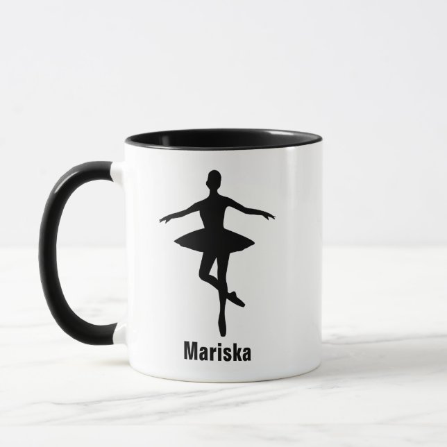 Caneca Silhueta de Pose de Piroueta de Ballet (Esquerda)