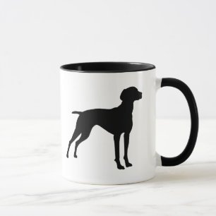 Caneca Silhueta do cão de Vizsla (preto)