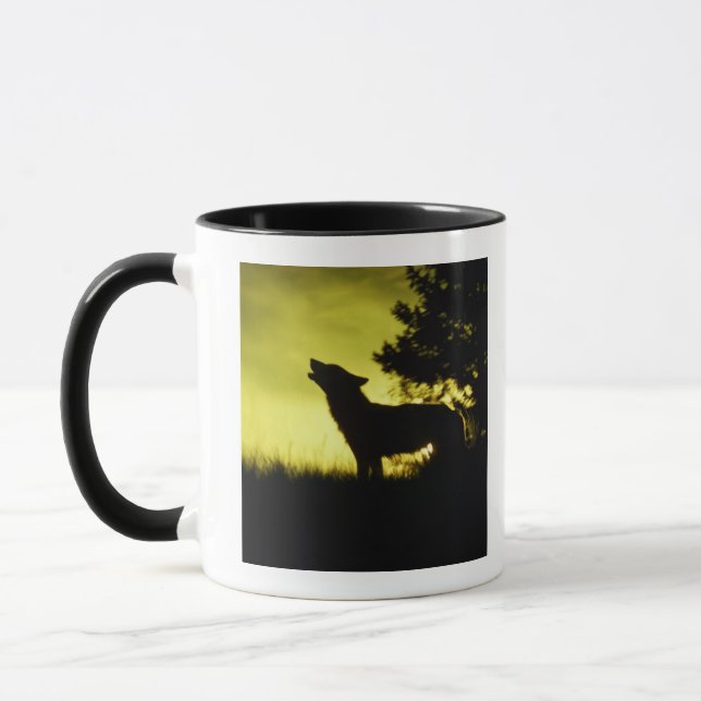Caneca Silhueta do lobo que urra (Esquerda)