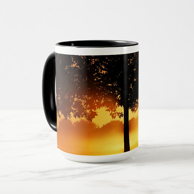Caneca Silhueta do Nascer do Sol (Frente Esquerda)