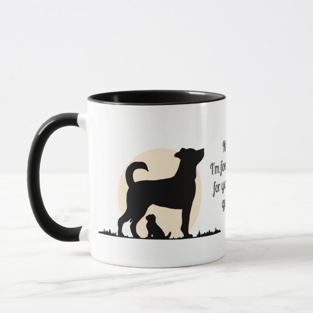 Caneca Silhueta russa de mamãe e Pup com Bond Emocional (Esquerda)