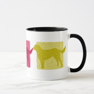 Caneca Silhuetas coloridas de labrador retriever