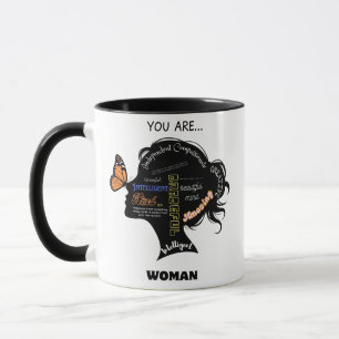 Caneca Silhuette de mulher branca e negra minimalista
