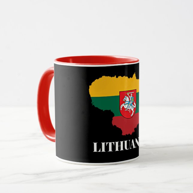 Caneca Silhuette e bandeira da Lituânia (Frente Esquerda)