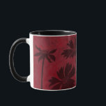Caneca Silhuettes de cabeça-de-flor em segundo plano<br><div class="desc">As silhuetas de cabeça-de-flor são colocadas contra um fundo de fogo nesta pintura botânica contemporânea. O vermelho profundo do pano de fundo serve como sotaque excelente para as sombras florais representadas nesta peça.</div>