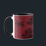 Caneca Silhuettes de cabeça-de-flor em segundo plano<br><div class="desc">As silhuetas de cabeça-de-flor são colocadas contra um fundo de fogo nesta pintura botânica contemporânea. O vermelho profundo do pano de fundo serve como sotaque excelente para as sombras florais representadas nesta peça.</div>