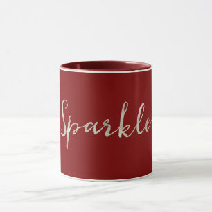 Caneca Silver Sparkle Red Burgundy