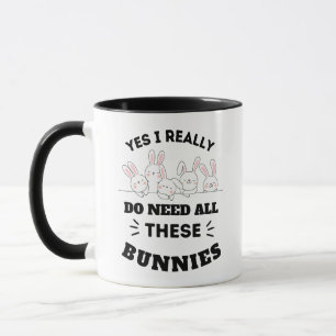 Caneca Sim, eu realmente preciso de todos esses coelhinho