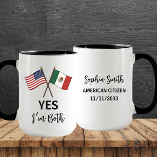 Caneca Sim, eu sou ambos - EUA México Orgulho Personaliza