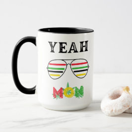 Caneca Sim Mon Reggae Óculos De Sol Colorido Café Mug