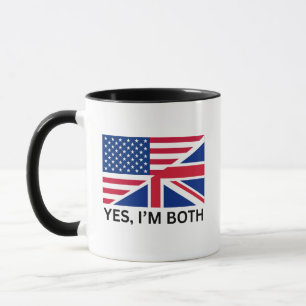 Caneca Sim, sou Ambas a Cidadania Dupla Americana Britâni