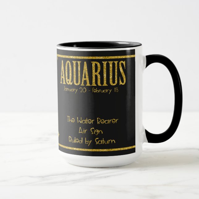 Caneca Símbolo Aquarius Zodiac Star (Direita)