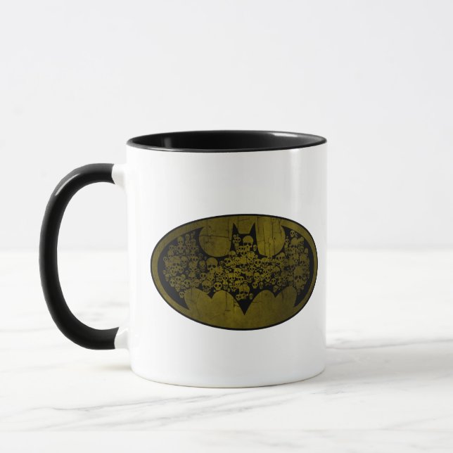 Caneca Símbolo Batman | Crânios no logotipo Bat (Esquerda)