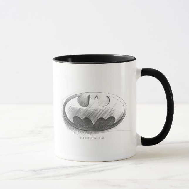 Caneca Símbolo Batman | Logotipo de desenho da insígnia (Direita)