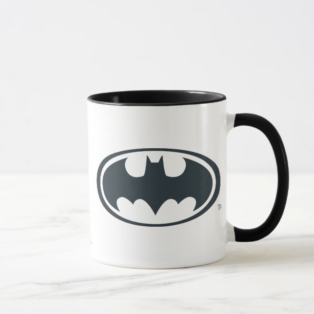 Caneca Símbolo Batman | Logotipo preto e branco (Direita)