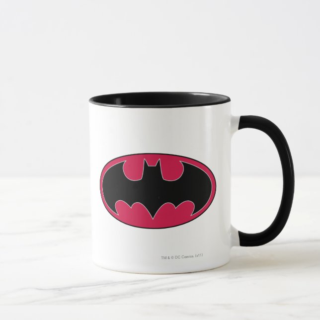 Caneca Símbolo Batman | Logotipo preto vermelho (Direita)