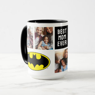 Caneca Símbolo Batman Melhor Colagem de Fotos da Mãe