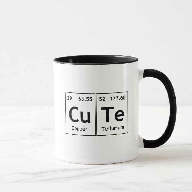 Caneca Símbolo bonito do elemento de palavras da mesa (Direita)
