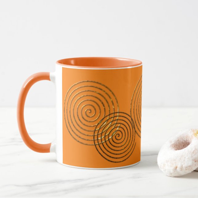 Caneca Símbolo Céltico Espiral - metálico dourado (Com Donut)
