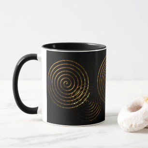 Caneca Símbolo Céltico Espiral - metálico dourado
